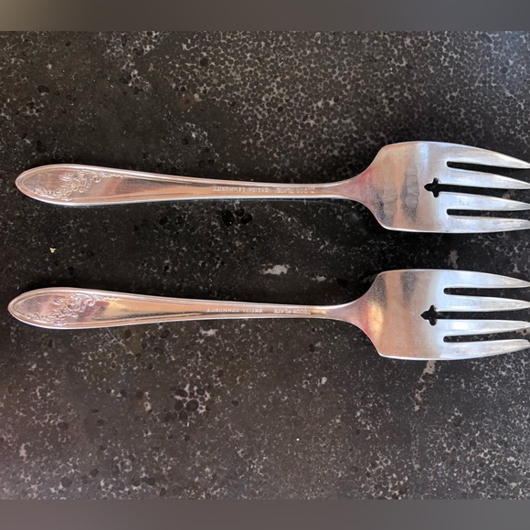 Hand-stamped silver plated forks & message “Happily”/“Ever After” when together - Picture 10 of 15